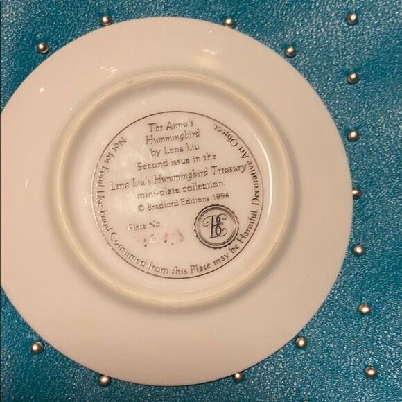 The Bradford Exchange Lena Liu hummingbird Mini Floral Numbered & Signed Plates - Picture 11 of 16